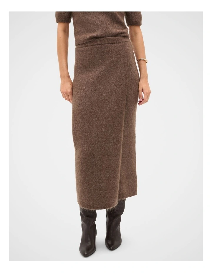 Fluffy Knit Wrap Skirt image 1