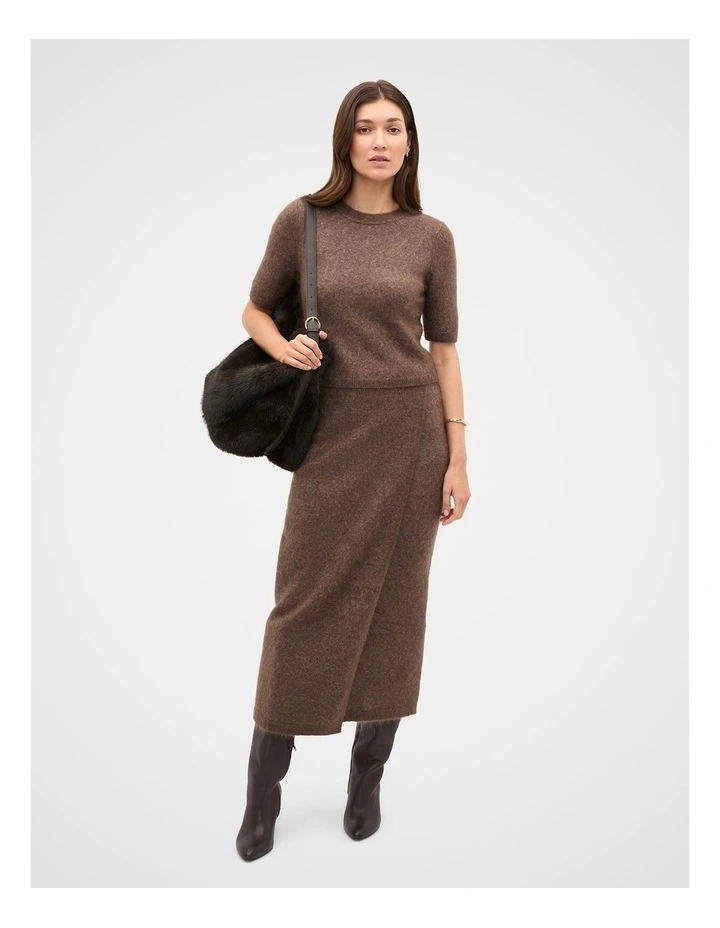 Fluffy Knit Wrap Skirt image 4