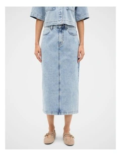 Denim Column Skirt