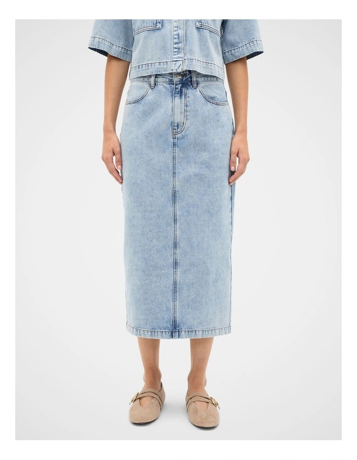 Denim Column Skirt image 1