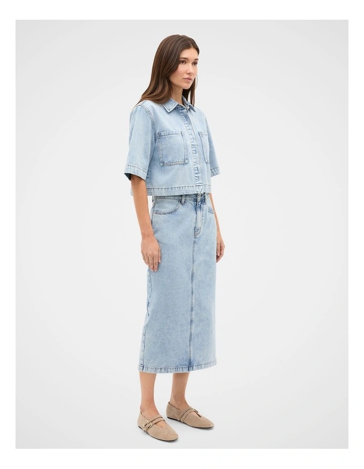 Denim Column Skirt image 4