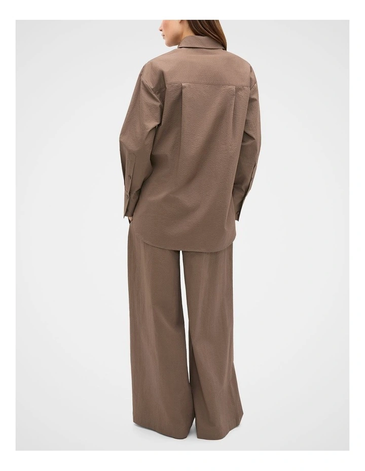 Textured Cotton Shirt in Brown image 2