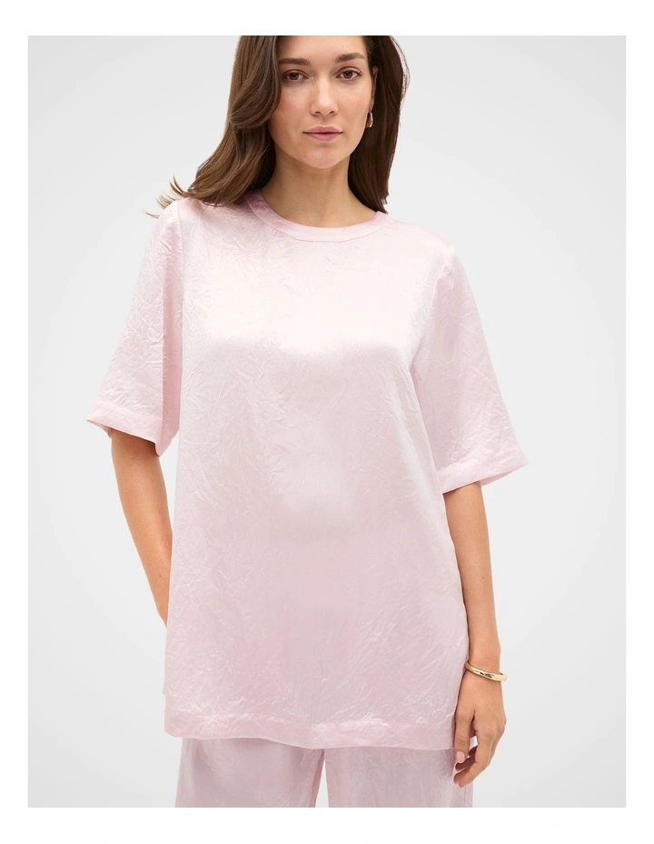 Crinkled Satin Longline Tee image 1