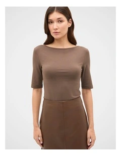 Boat Neck Half Sleeve Top
