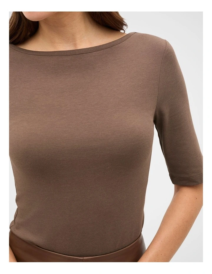Boat Neck Half Sleeve Top image 4