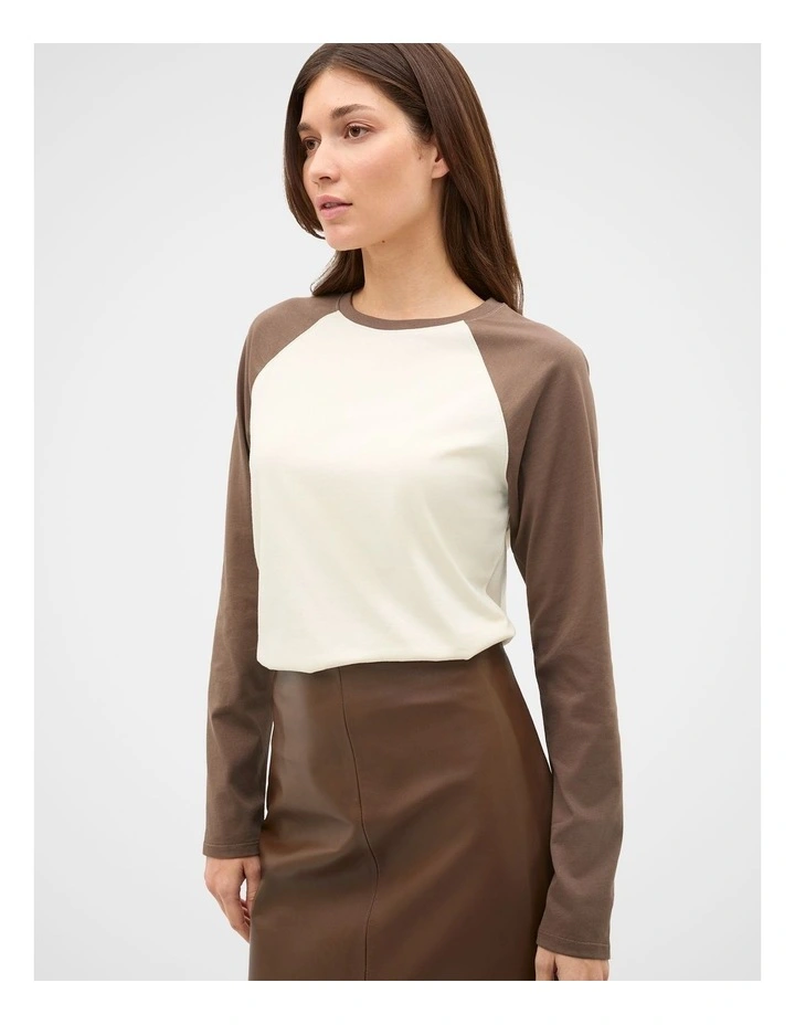 Spliced Raglan Long Sleeve Top image 1
