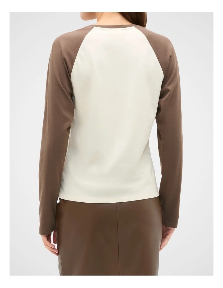 Spliced Raglan Long Sleeve Top image 2