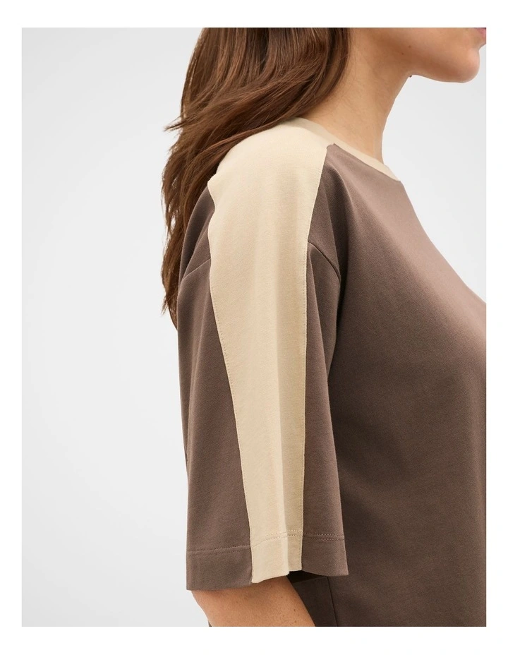 Contrast Sleeve Panel Boxy Tee image 4