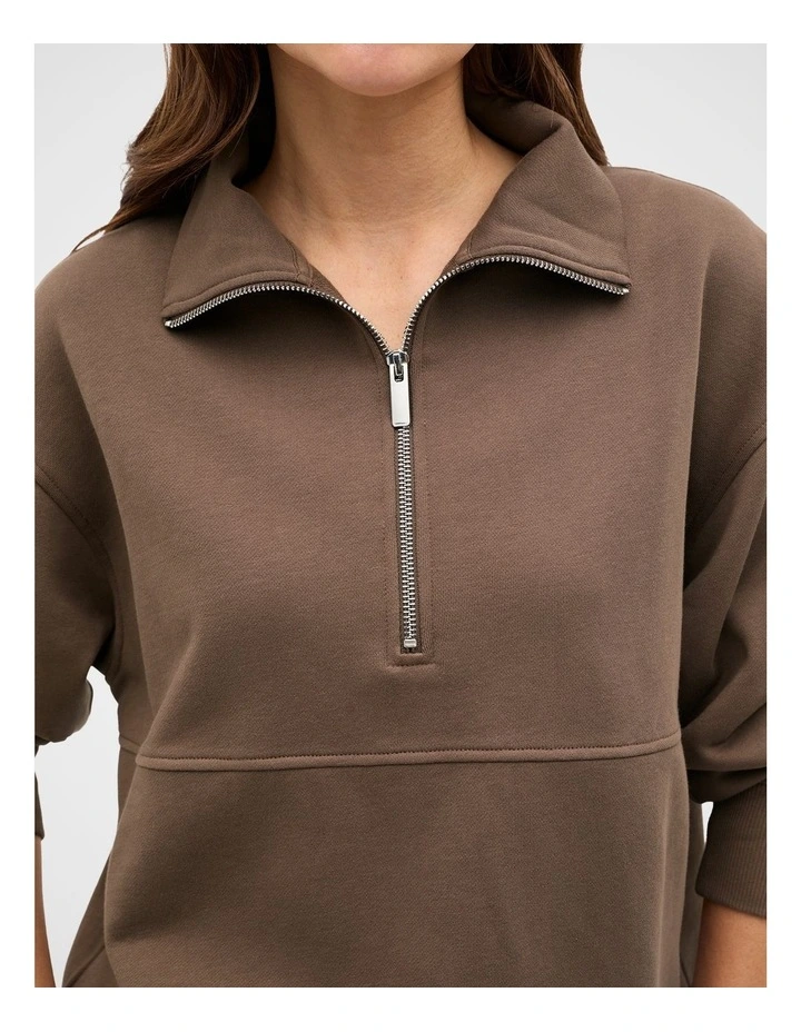 Terry Zip Neck Sweat image 4