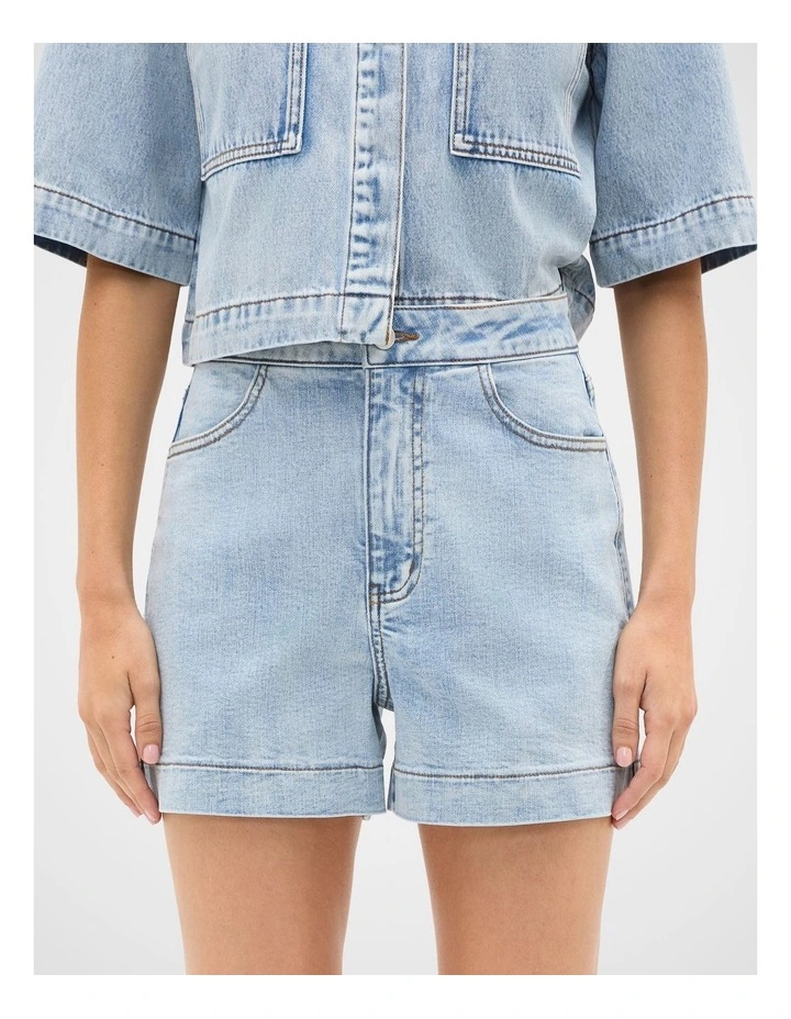 Denim Button Up Short image 3