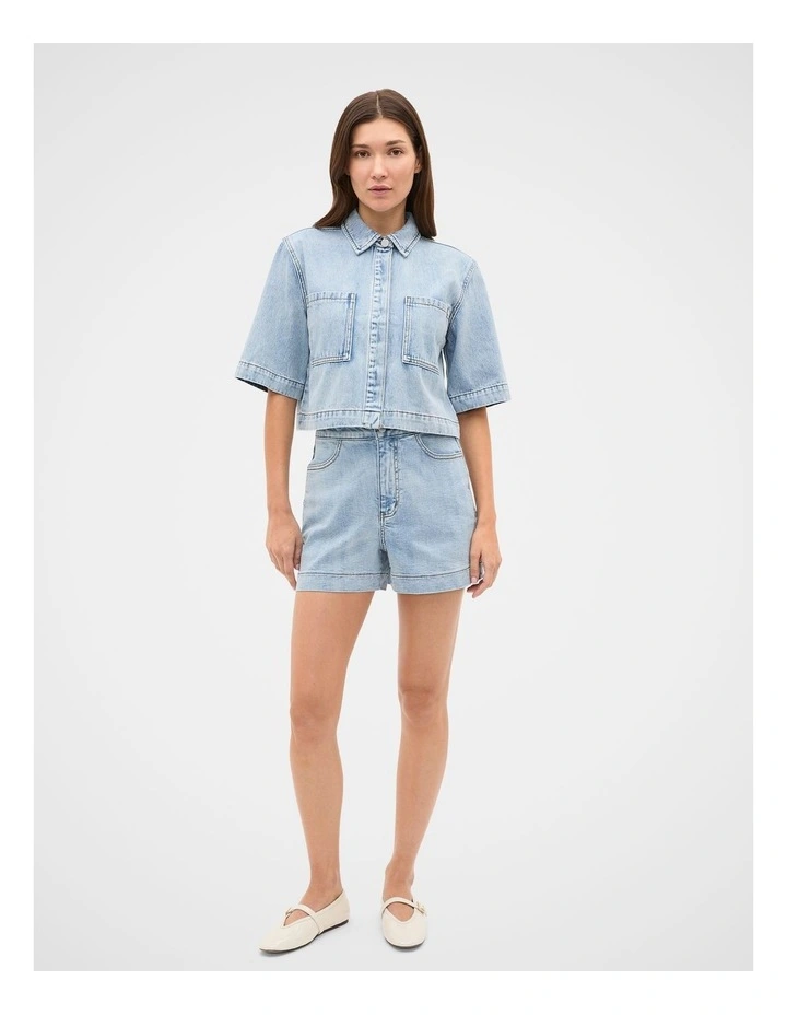 Denim Button Up Short image 4