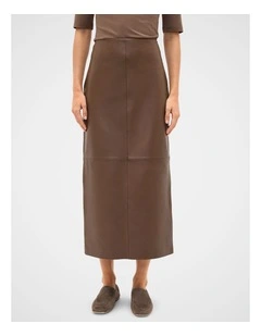 Leather Column Skirt