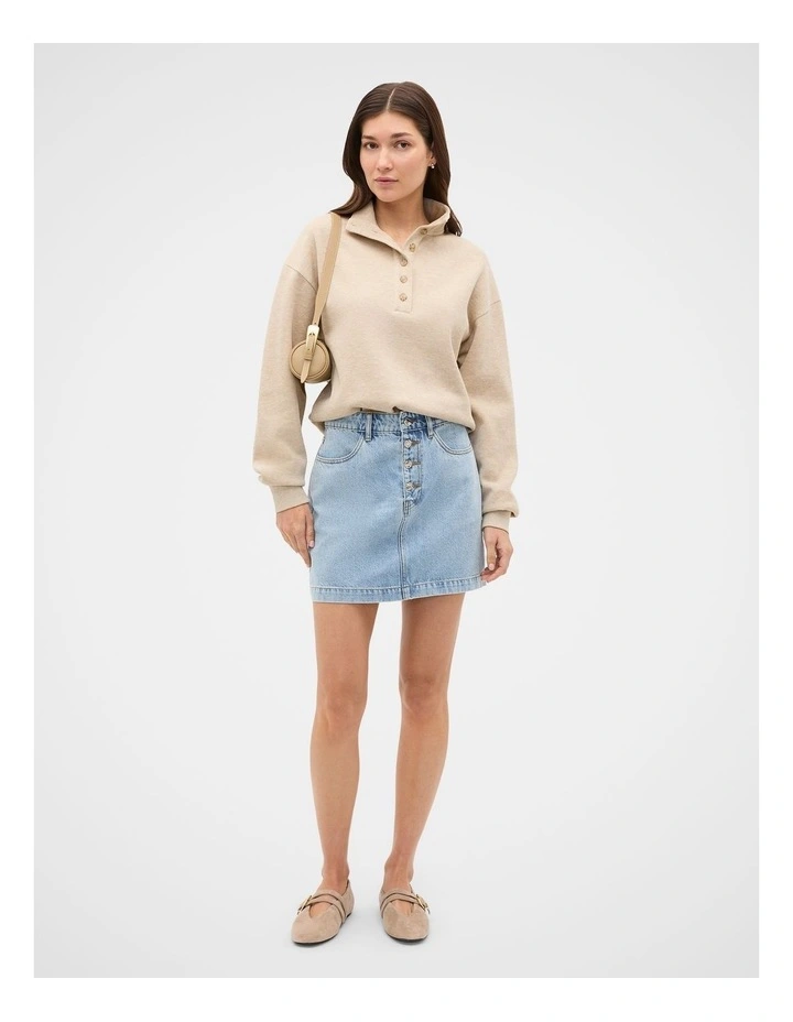Denim Mini Button Through Skirt image 4