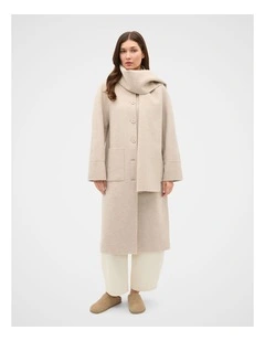 Wool Blend Scarf Coat