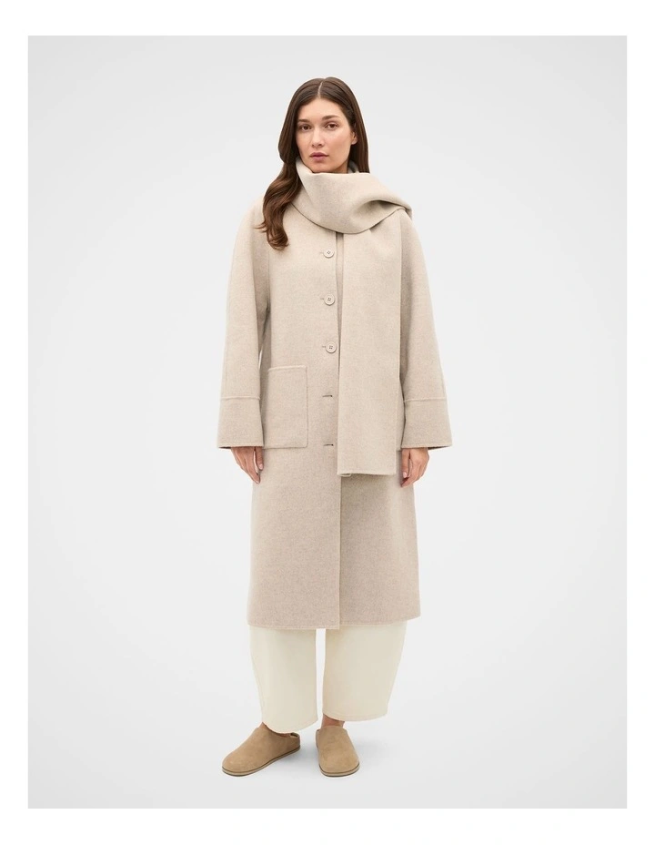 Wool Blend Scarf Coat image 1