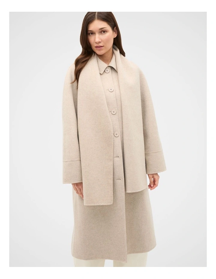 Wool Blend Scarf Coat image 4