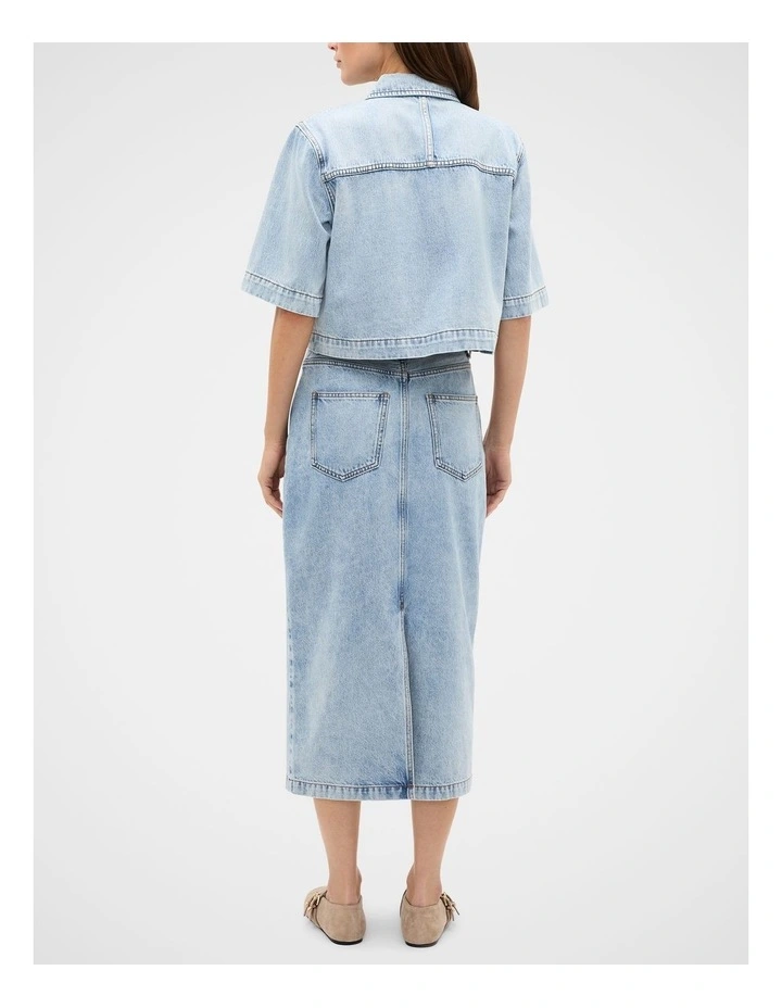 Denim Boxy Shirt in Breeze Blue Wash image 3