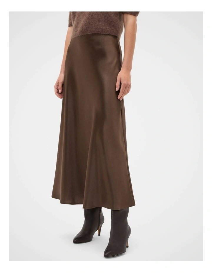 Satin Midi Skirt image 1