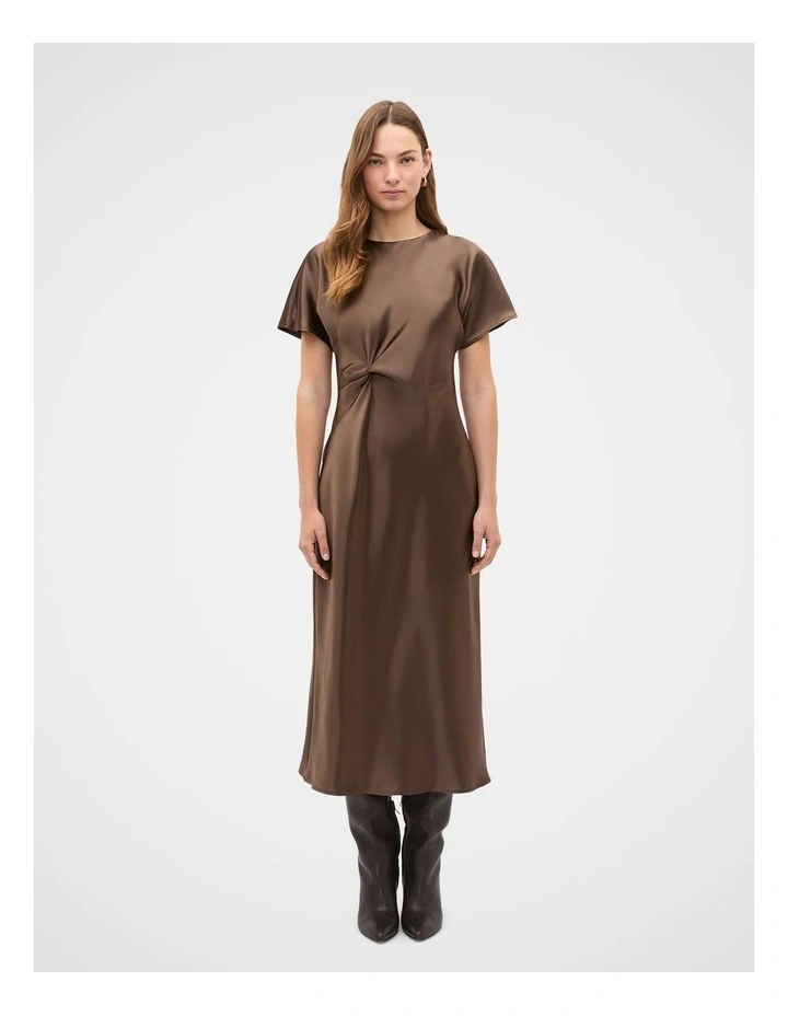 Satin Knot Front Dress image 1