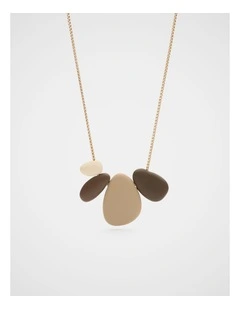 Opaque Pebble Necklace in Gold