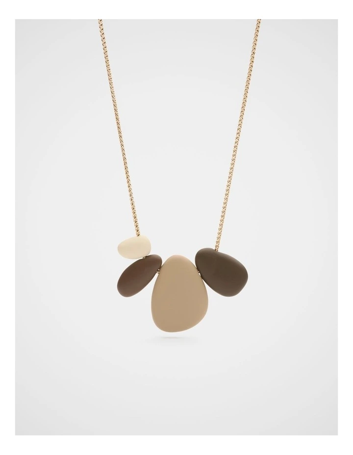 Opaque Pebble Necklace in Gold image 1