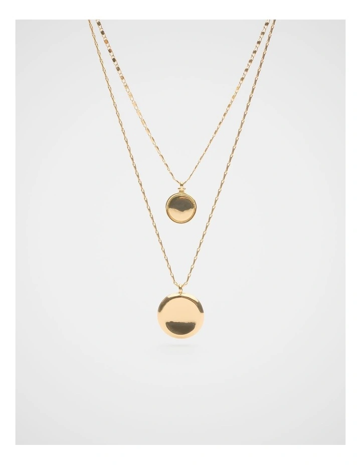 Sculptural Pendant Layered Necklace in Gold image 1