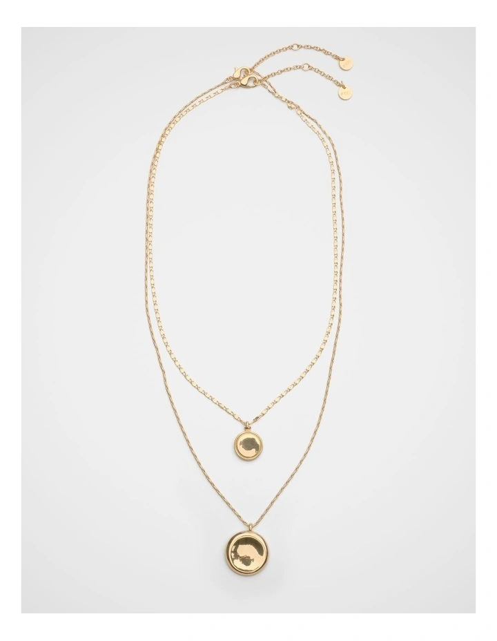 Sculptural Pendant Layered Necklace in Gold image 3