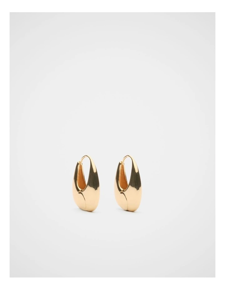 Sculptural Teardrop Hoop in Gold image 1