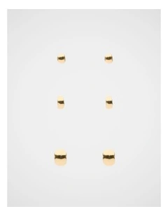 Sculptural Earrings in Gold Six Pack