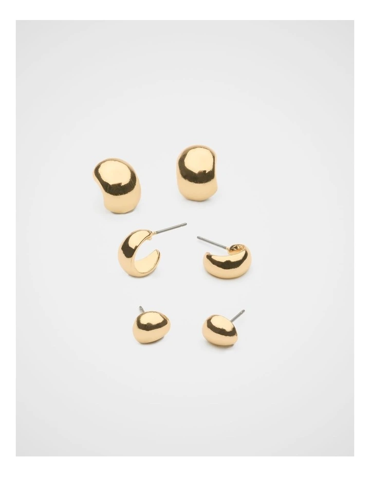 Sculptural Earrings in Gold Six Pack image 3