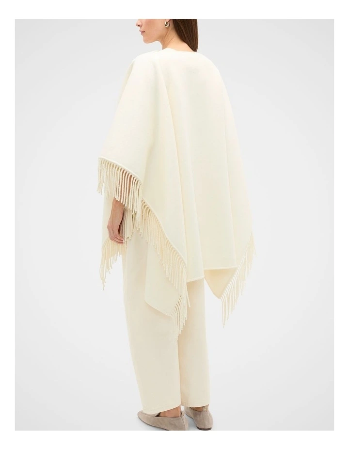Fringe Cape in Cloud Cream image 2
