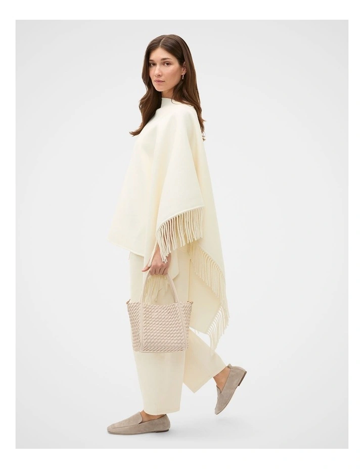 Fringe Cape in Cloud Cream image 3