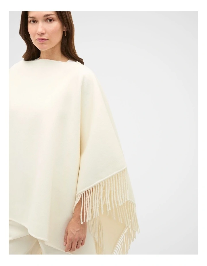Fringe Cape in Cloud Cream image 4