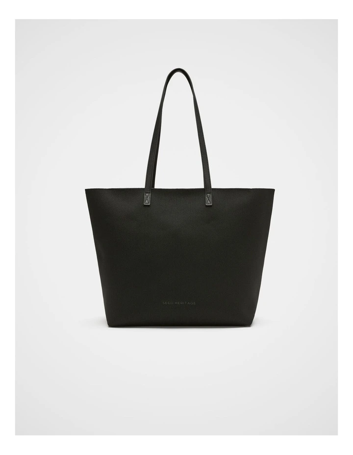 Knitted Carry All Tote in Black image 1