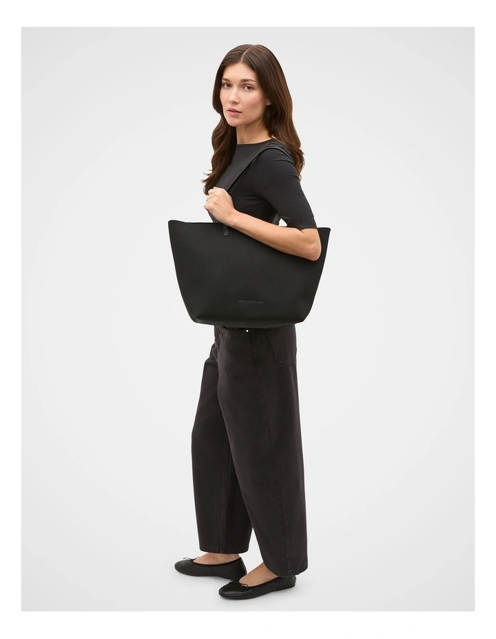 Knitted Carry All Tote in Black image 2