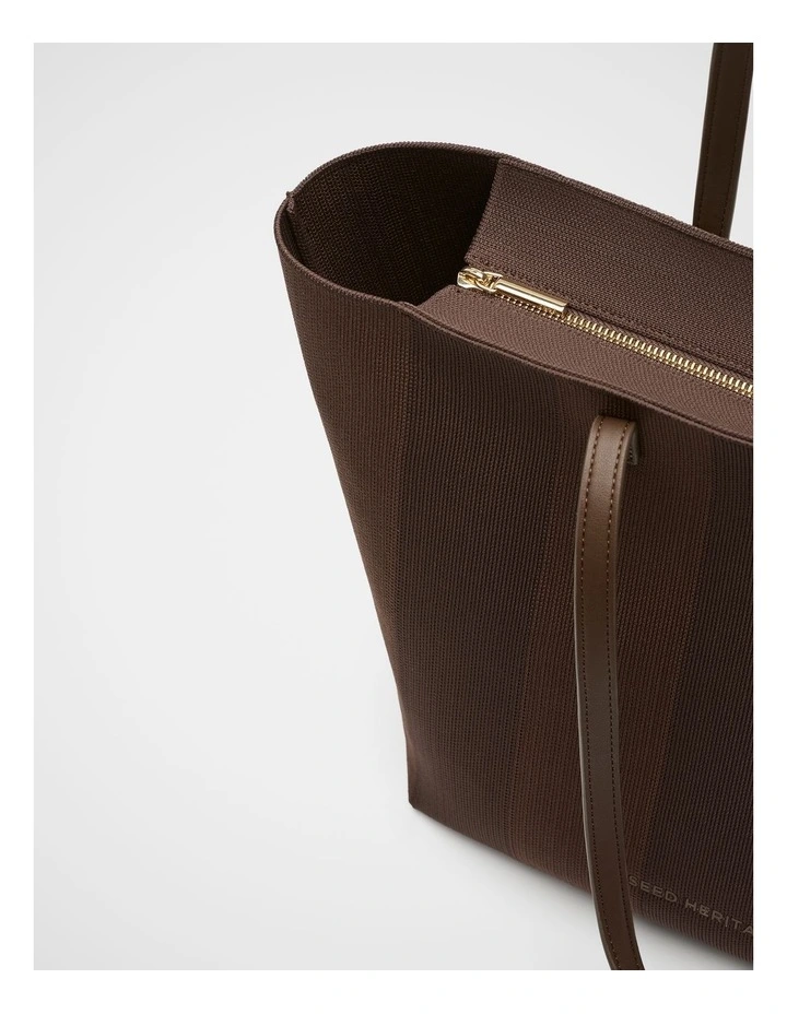 Knitted Carry All Tote in Chestnut image 4