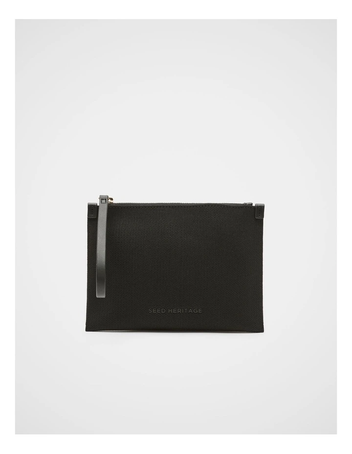 Knitted Pouch in Black image 1