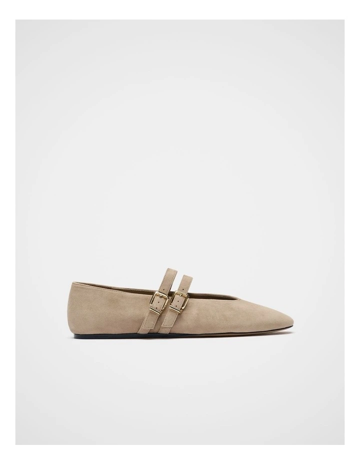 Astor Double Strap Ballet Flat in Cashew Suede image 1
