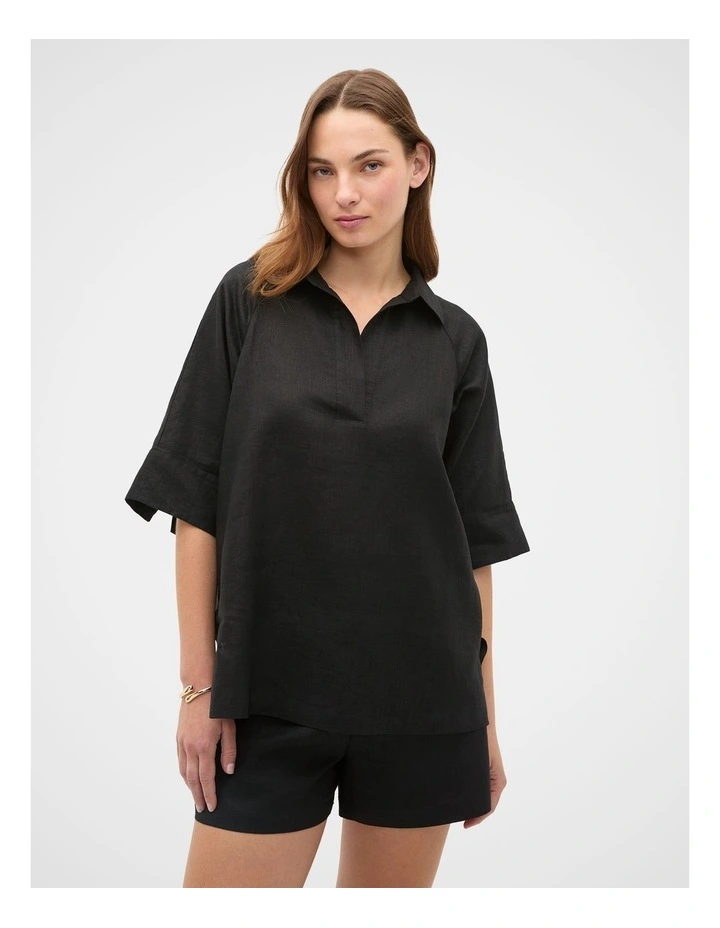 Core Linen Half Placket Popover image 1