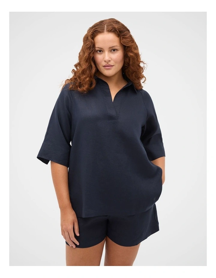 Core Linen Half Placket Popover image 6