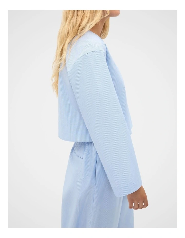 Poplin Stripe Cropped Blouse image 2