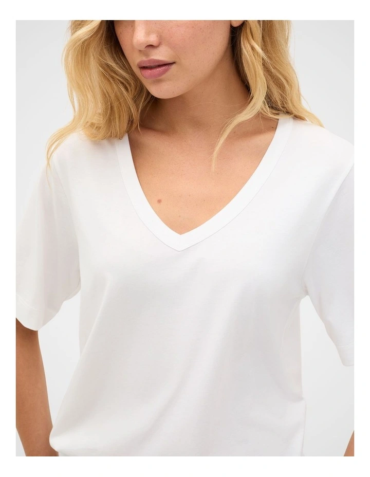Cotton V Neck Relaxed Tee image 1