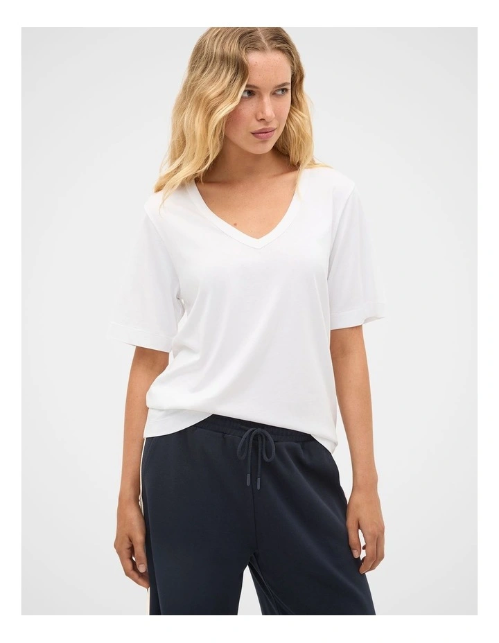 Cotton V Neck Relaxed Tee image 2