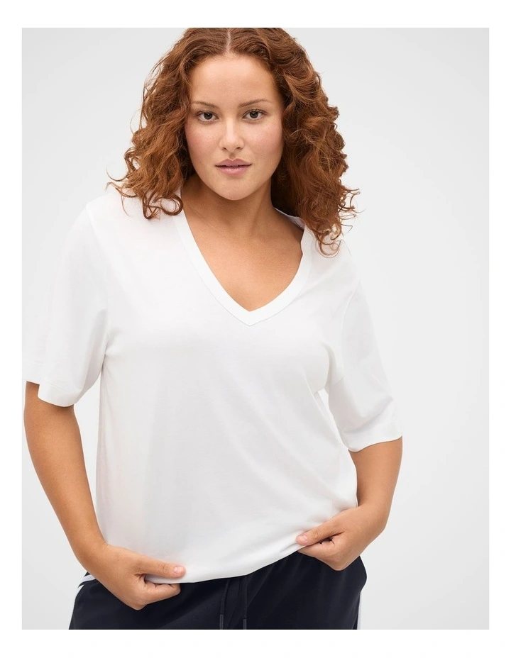 Cotton V Neck Relaxed Tee image 6