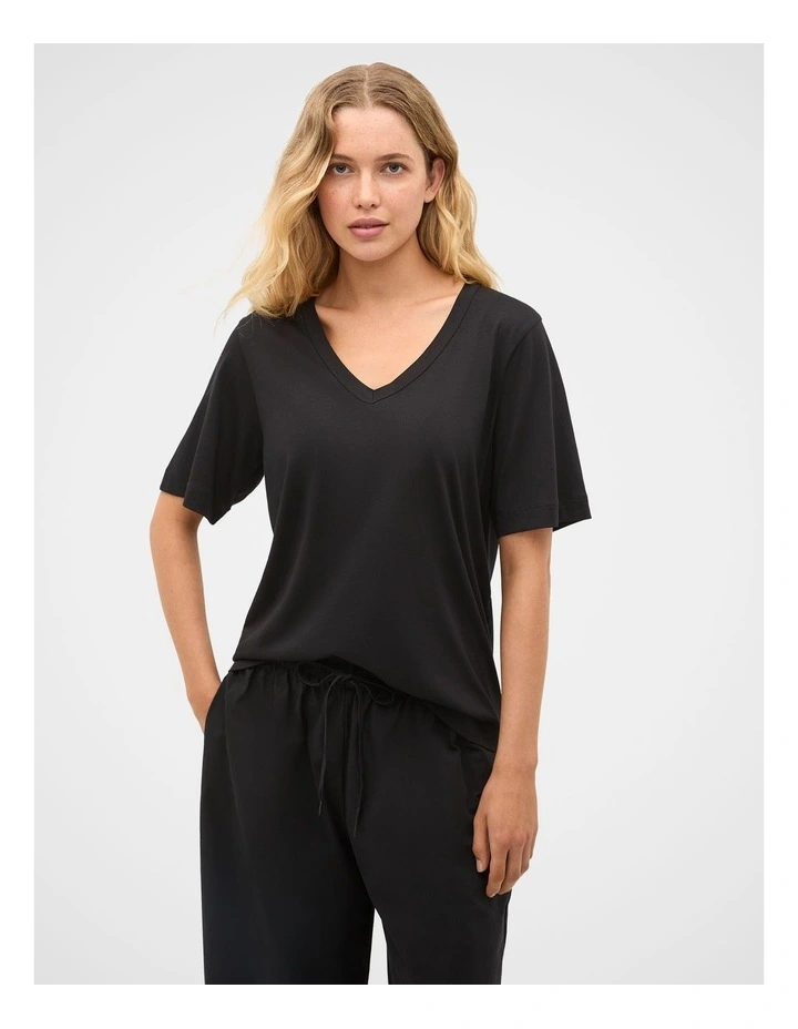 Cotton V Neck Relaxed Tee image 2