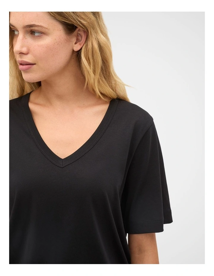Cotton V Neck Relaxed Tee image 3
