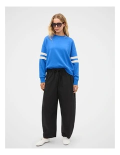 Contrast Detail Crew Neck Sweat