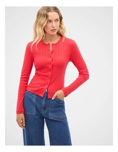 Pointelle Button Cardigan