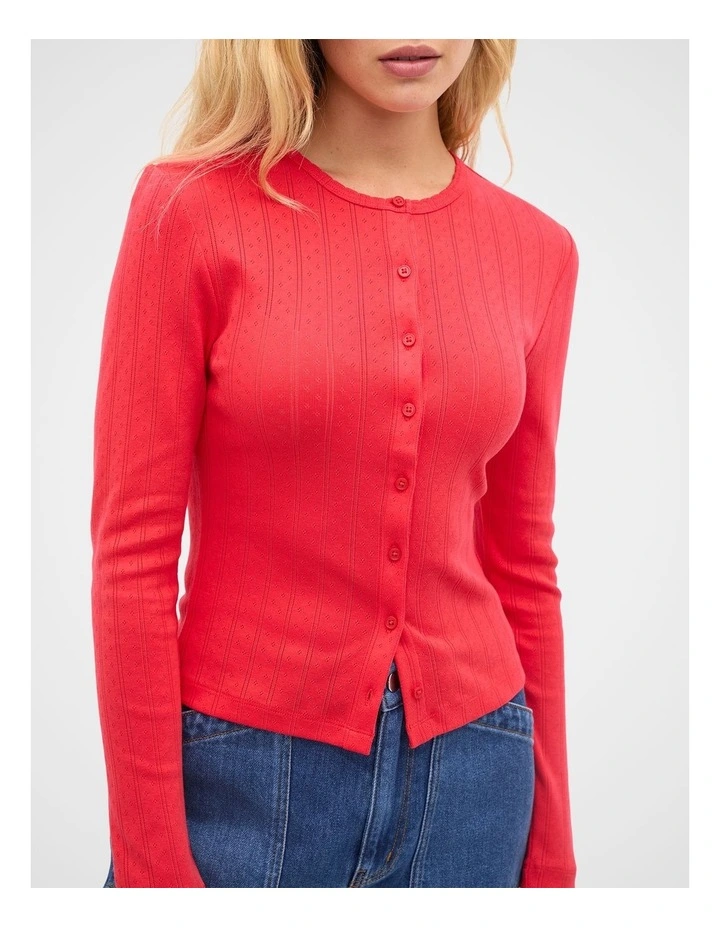 Pointelle Button Cardigan image 2