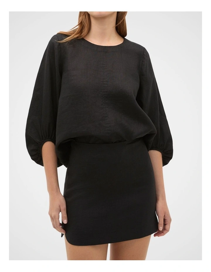 Core Linen Curve Hem Mini Skirt image 1